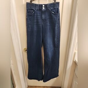 FRAME Wide Leg Jeans Medium Blue Wash Women’s Size 31 Stretch Casual High Waist